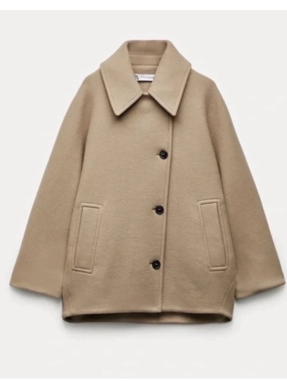 Zara Camel Coat Jacket - Picture 4 of 15